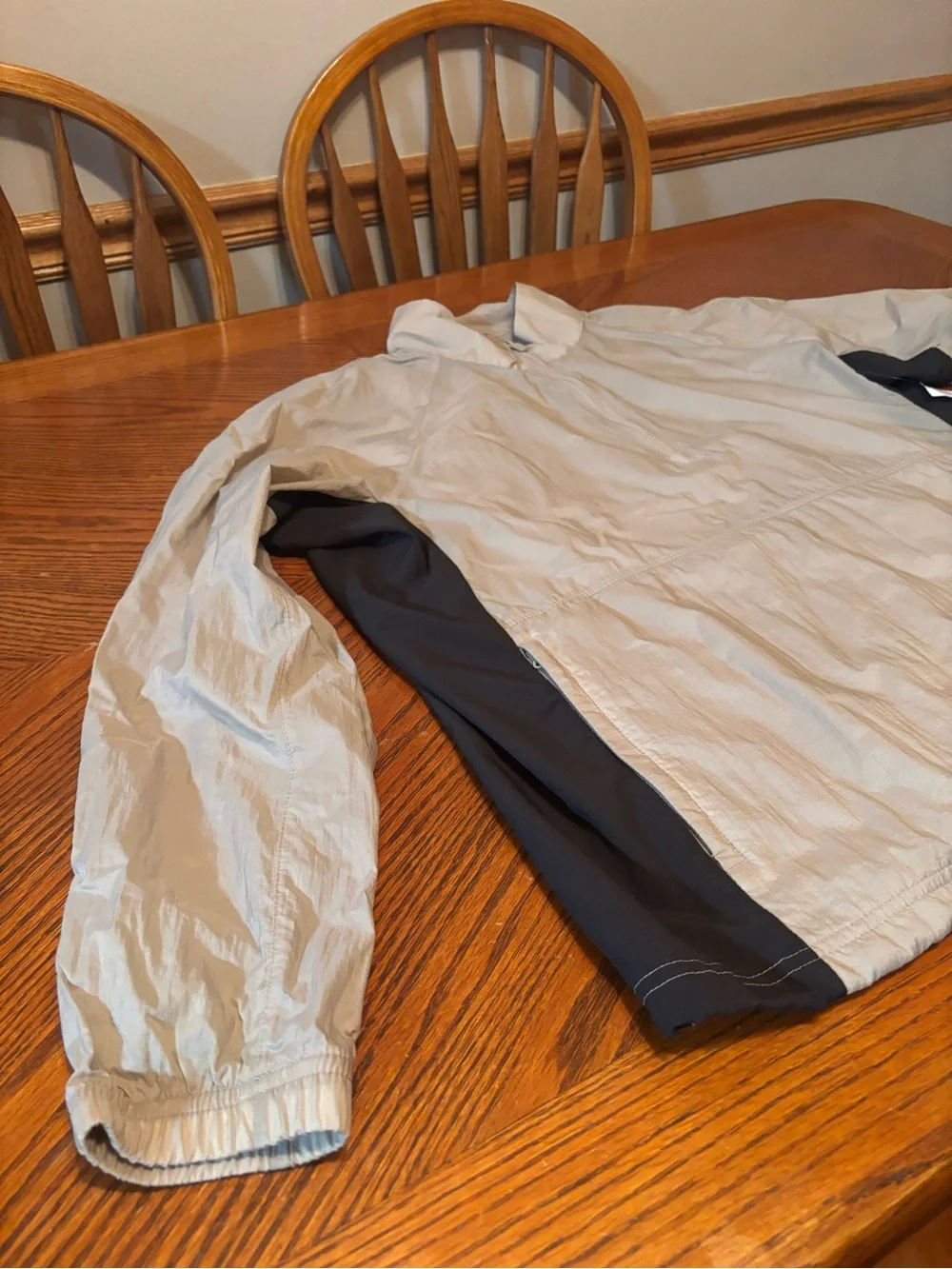 Old Navy Mens Active 1/4 Zip Jacket Large Beige Gray Windbreaker Pullover NWT